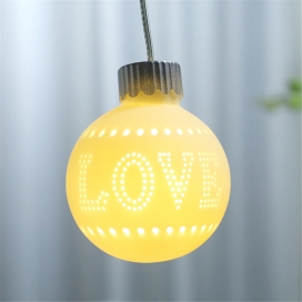 CERAMIC ORNAMENT LOVE WITH LED LIGHT